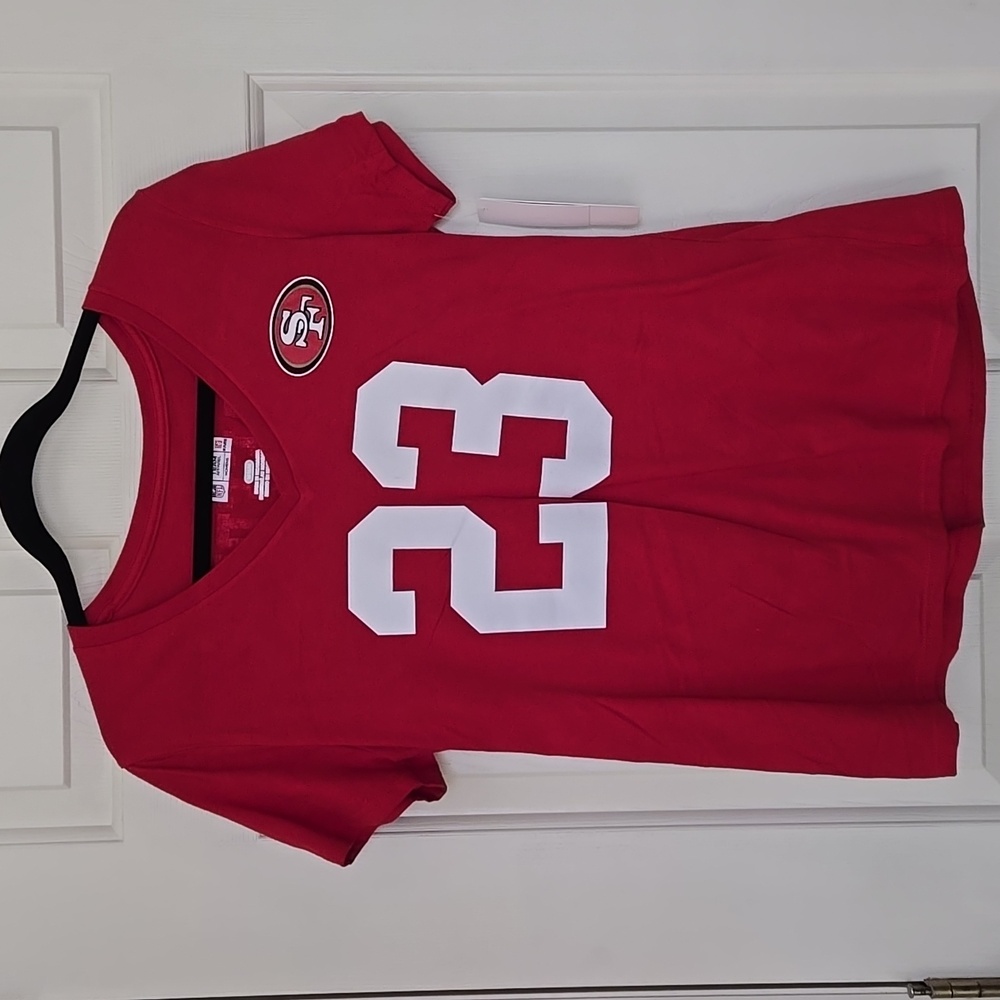 Christian McCaffrey Official 49ers NFL Womens T-shirt